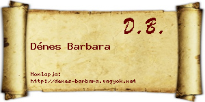 Dénes Barbara névjegykártya